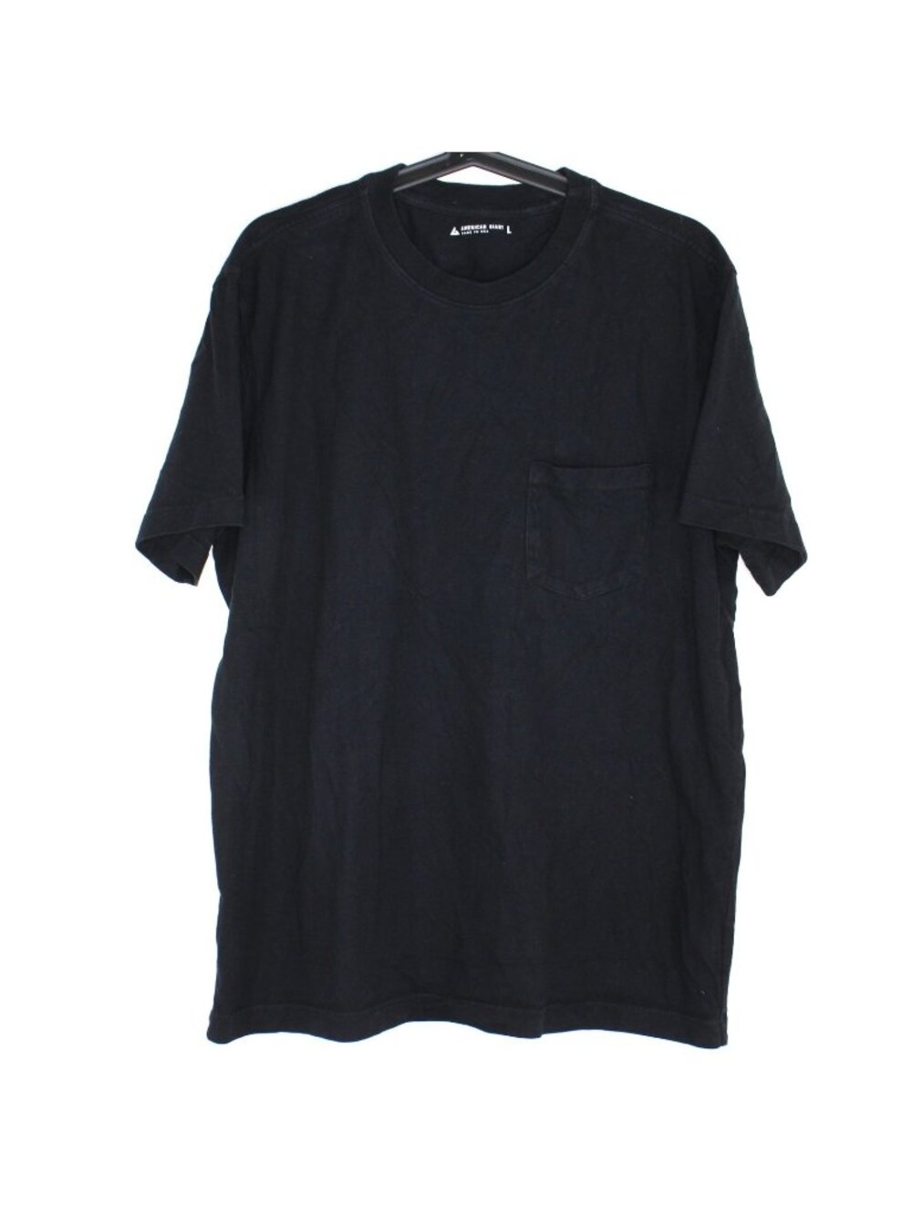 American Giant Mens Large Pocket Black T-Shirt K720